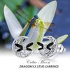 Twoowl Celtic Moon Earrings 925 Sterling Silver Dragonfly Stud Earrings