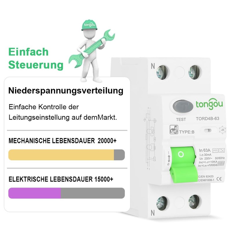 FI Circuit Breaker Type B AC/DC / 63 A -