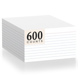 600 Count Index Cards 3 x 5 Inch White Lined Flash Cards Ideal for Studying and To-do-List, Portable Note Cards Taking for Students and Teachers, Flash Card Styled for Home, Office or School Use