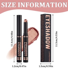 Long Lasting Eyeshadow Stick, Shimmer Eye Shadow Pencil for Highlighter, Stick Format Eyeshadow, Waterproof & Long Lasting, Easy To Apply, One Swipe, Lasts All Day