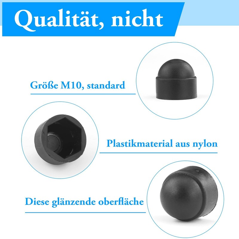 Pack of 28 Plastic Caps Screw Caps M10, 17 x