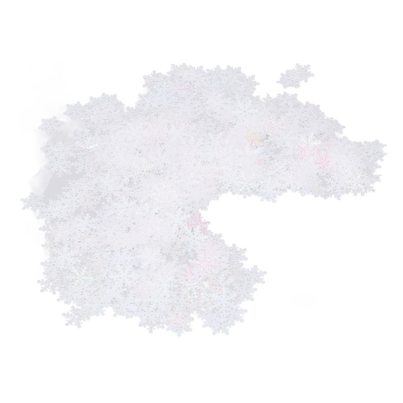 1000Pcs Snowflake Confetti 0.9in Vibrant Color Reusable Plastic Multi Purpose