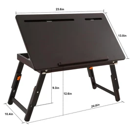 Nnewvante Drawing Table Foldable Drafting Desk with Adjustable Height & Angle Bamboo Drawing Board Easel with Tablet and Phone Slots for Painting, Drafting, Writing, Reading