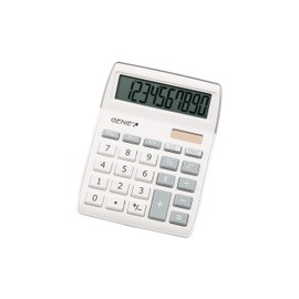 GENIE 840S 12262 Taschenrechner, Großes Angewinkeltes Display, Batterieund Solarbetrieb, Weiß Silbern