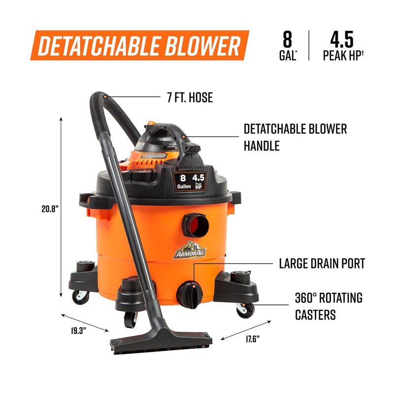 Armor All VBV809 0901 8-Gallon 4.5 Peak HP Wet/Dry Vacuum