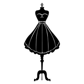 Gown Short Mannequin Dress Wall Stickers Decor Ballerina Girl Room Office Bedroom Gym Decor Wall Sticker Art Murals 23 X 15 in