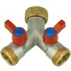 Y-splitter, 2-way with Shut-Off Valves, Two Inlet Hose Connector, 2