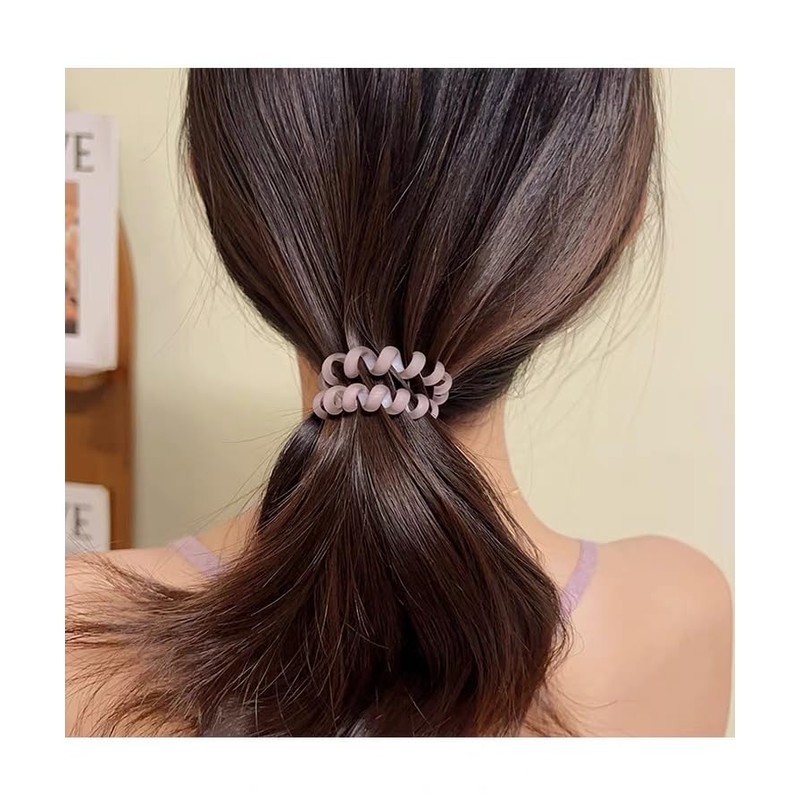 HONAMWINPRO Hair Ties Brown Grey Blue Red Green Black SIX