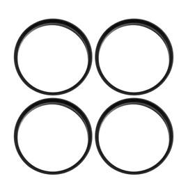 sourcing map 4 x Centring Rings 67.1 mm to 66.1 mm Plastic Rims Centring Ring Black