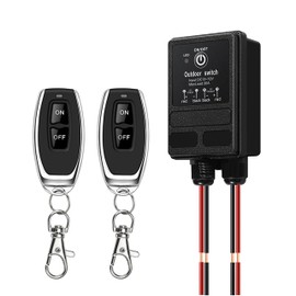 WOODGUILIN Remote Control Switch, 12 V Wireless Switch, DC12 V/24 V/48 V/72 V, 30 A Relay Remote Switch, with 100 m Long Range, for Garage Doors, Motorcycles, Cars, Theft Alarm, Pumps, Guardrail (DC