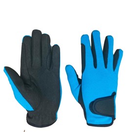Mustang Eq Youth Equestrian Gloves for Girls & Boys Children Gloves All Weather Outdoor Sports Gloves Horse Riding (8-10 Years, Blue)