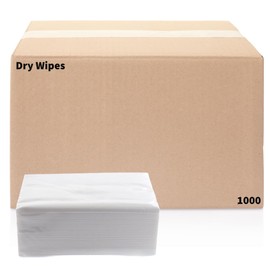 Disposable Dry Wipes [Pack of 1000] Ultra Soft - Large 10’’x13’’ - Absorbent Non-Moistened Cleansing Wash Cloths for Adults, Incontinence, Baby Care, Makeup Removal, Personal Care & Surface Cleaning (