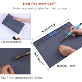 IUZIT Anti Static Mat for PC Building Computer Electronics Repair Heat Resistant 93...