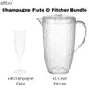 eMKay® Reusable Four Clear Dimple Plastic Champagne Flutes (200ml) &