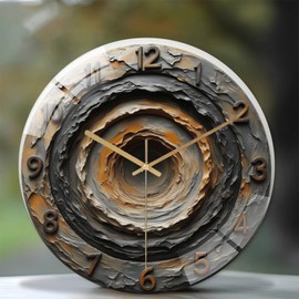 12-Inch Silent Glass Wall Clock, Stylish Wall Clock ” Silent Non-Ticking Clock, Battery Operated (AA Batteries Not Included), Artistic Home Decor