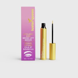 Luster Queen Eyelash Serum - Eye Lashes Lift & Eyebrow Solution for Enhancing Length, Strength, Thickness, & Darkness - Naturally Long Lash & Eye Brow Lines - Easy to Apply, No Harsh Additives, 5ml