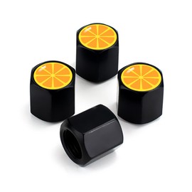 Tire Valve Stem Caps | Valve Caps for Car Tires 4 Pack Orange Cute Car Decor Accessories | Valve Stem Covers for Cars SUVs Trucks Motorcycles Bicycles | Universal Valve Stem Cover Dust Cap