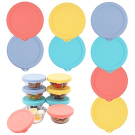 VIOTIIN 8 Packs Silicone Replacement Lids for Pyrex and Anchor Hocking Glass Custard Cups (6oz), Reusable Silicone Food Covers, Ramekins Lids, Dishwasher/Freezer/Microwave Safe (Cups NOT Included)