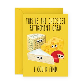 Central 23 Funny Retirement Card For Women - 'Cheesiest Retirement Card' - Sweet Retirement Gifts For Men - For Dad Mum Nan Colleagues Boss - Comes With Fun Stickers - Made In UK