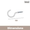 keypak White Metal Screw-in Cup Hooks Metal, 31mm Ceiling Hooks