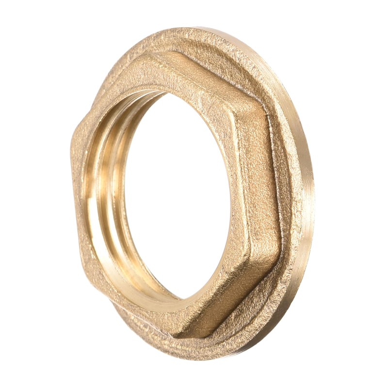 sourcing map G1/2 Lock Nut with Flange, Hex Brass Female