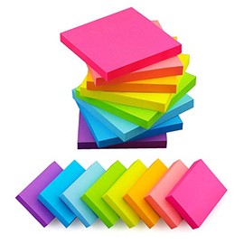 (16 blocs) 8 blocs de notas adhesivas de 3 x 3 y 8 blocs de notas adhesivas de 1.5 x 2, 8 notas autoadhesivas de varios colores brillantes, 90...     