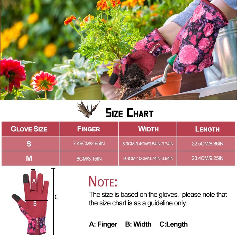 SLARMOR Women's-Gardening-Gloves Thoughtful Gardening-Gifts-for-Women, Microfiber Material With Touchscreen Function, Ideal