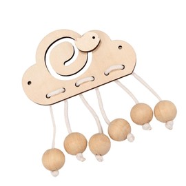 Perfeclan Montessori Toy Busy Board Accessories Wooden Toy DIY Material Early Education Toy Motor Skills Toy Sensory Toy Learning Toy for Children Boys and Girls Preschool, Beads