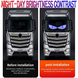 2 Pcs Eyes Light,Half-Devil's Eye Light Car Light,Devil Eyes Light for Windshield,Led Devil Eye Light for Car,LED Demon Eye Light Front Back Windshield,Devil Eye Led Light for Car Back Window (Blue)