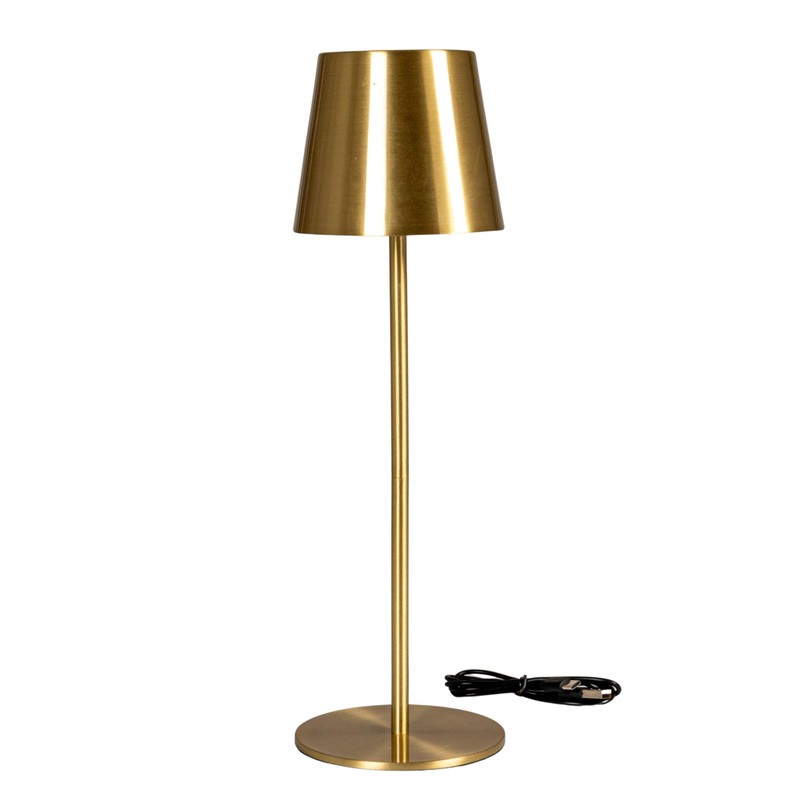 Bloomingville Metal LED Rechargeable Table Lamp with Touch Sensor, Brushed