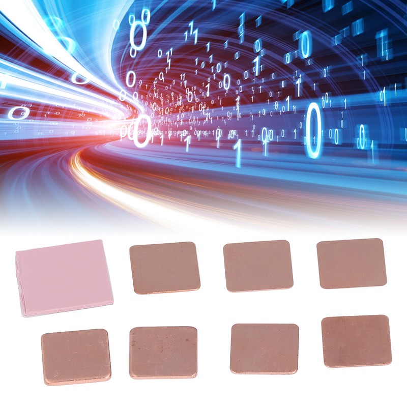 70PCS Copper Heatsink Sheets with 10PCS Silicone Pads Cooling Thermal