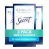Secret Clinical Strength Antiperspirant Deodorant for Women, Free & Sensitive,