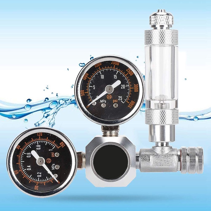 QANYEGN CO2 Regulator, Stainless Steel, Aluminum Alloy Accessories, Dual Gauge