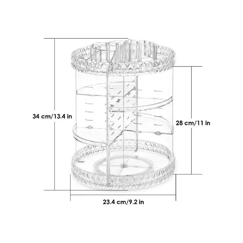 RIVERSOFY Organizador Giratorio De Acrílico Transparente P/maquillaje