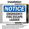(2 Pack) Emergency Fire Escape Ladder OSHA Notice Sign 18