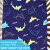 Fitted Crib Sheet for Boys Girls,Blue Shark,52x28 in