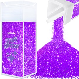 Hemway Premium Craft Glitter Shaker - Fluorescent Purple | Ultrafine Metallic Flake Sequins for Resin & Epoxy Crafts | Craft Supplies for Tumblers, Festival & Art | 130 g