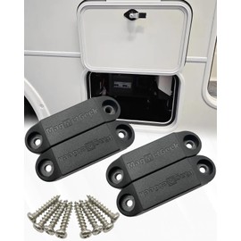 FYWZ Magnetic Baggage Door Catch and Holder Kit - RV Magnetic Door Catch RV Storage Door Latch to Keep Door Open for Motorhome Travel,Travel Trailers, Camper (Black 2 Pair)