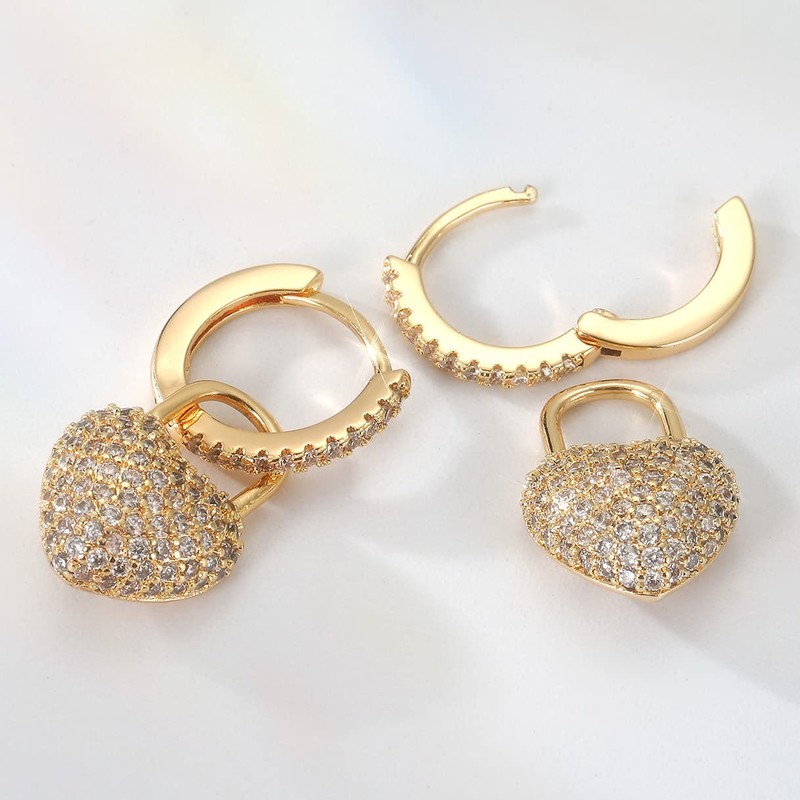 Flor Pendientes de Aro Para Las Mujeres, 18k Chapado en