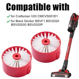 2 Pack N858184 HEPA Filters Replacement for Craftsman V20 Cordless Stick Vacuum CMCVS001D1, for Black Decker BSVF1 BSV2020 BSV2020G BSV2020P Vacuum Cleaner