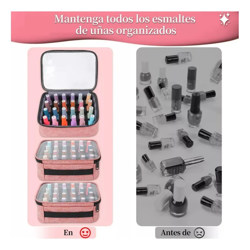 Maletín Maquillaje Yorepek 605000PNK 72 Botellas Rosa 3 Bolsas