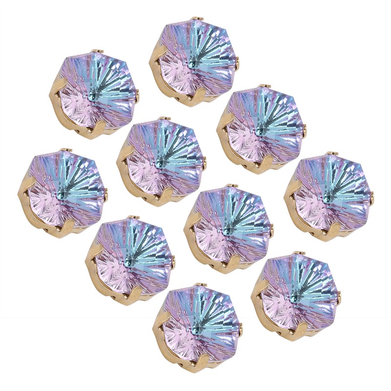 10Pcs Sewing Claw Diamond Fat Square Glass High Top Clothing