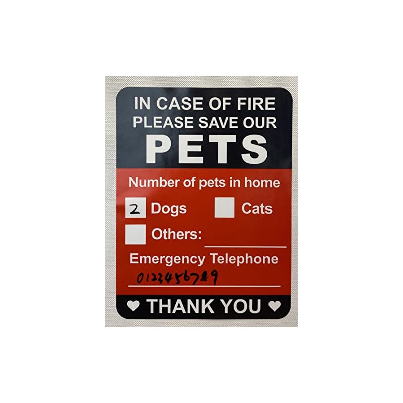 Pets Inside Fire Save Our Pets Sticker,MeshaKippa 5pcs 4x5.3 inch