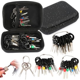 59 Piece Terminal Ejector Kit for Car, Pin Tool Car Set with Tool Bag, Terminal Removal Tool Set, Black Car Cable Plug Removal Tool for Most Connection Terminals