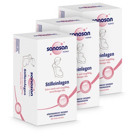 sanosan Breastfeeding pads breathable and skin-friendly, pack of 90, invisible nursing pads with high absorbency, optimal protection for breastfeeding mothers.