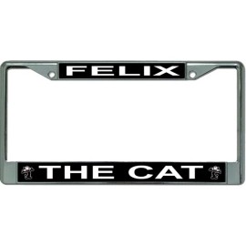 felix the cat popular culture logo chrome license plate frame made in usa