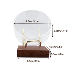 2 Sets Hockey Puck Display Case with Wooden Base Transparent Plastic Ice Hockey Puck Box Hockey Memorabilia Storage Holder for Enthusiasts, Collectors