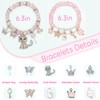 silwaver Cute Kitten Bracelets Women Glass Bead Bracelet Elastic Kawaii