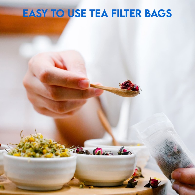 100 Empty Tea Bags 2.5” x 2.75” White Compostable, These