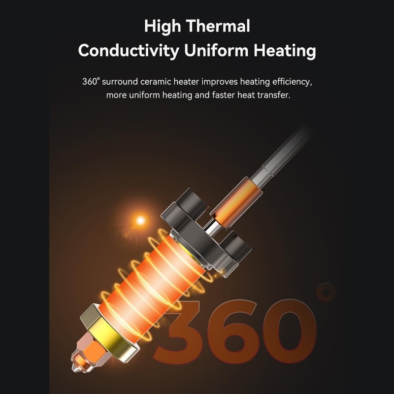 K2 Plus Ceramic Heating Block Kit for Creality Hotend, 350°C